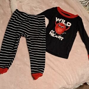 5/$25-Carter's Black Pajama Top with Red Trim